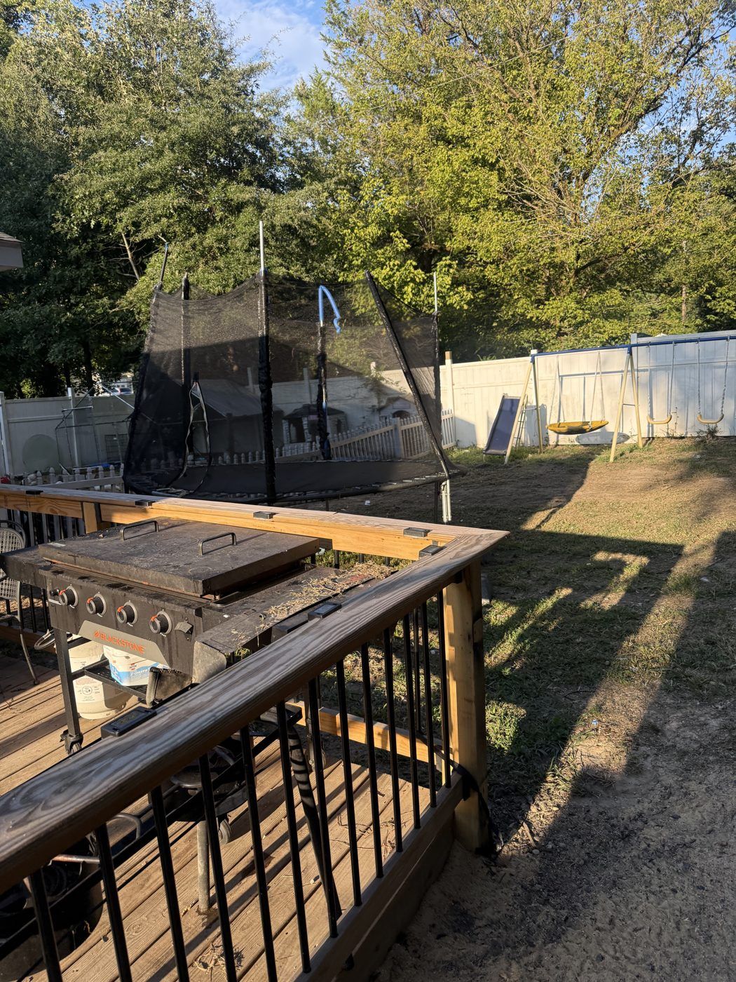 Grill and backyard play area